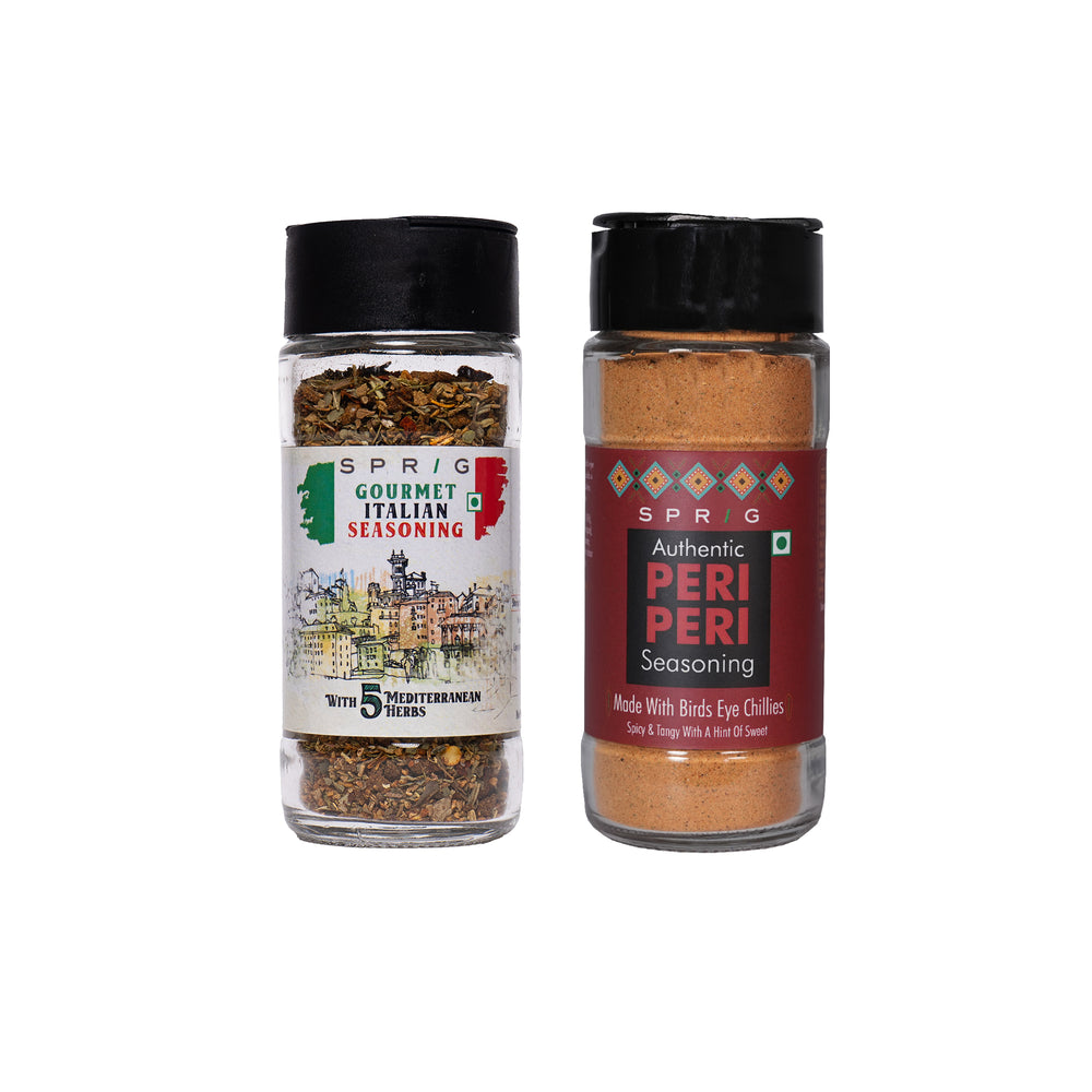 Sprig Seasoning combo - Italian Seasoning & Peri Peri Seasoning, 105g